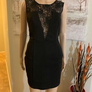 Bar III black stylish dress with lace inseam.